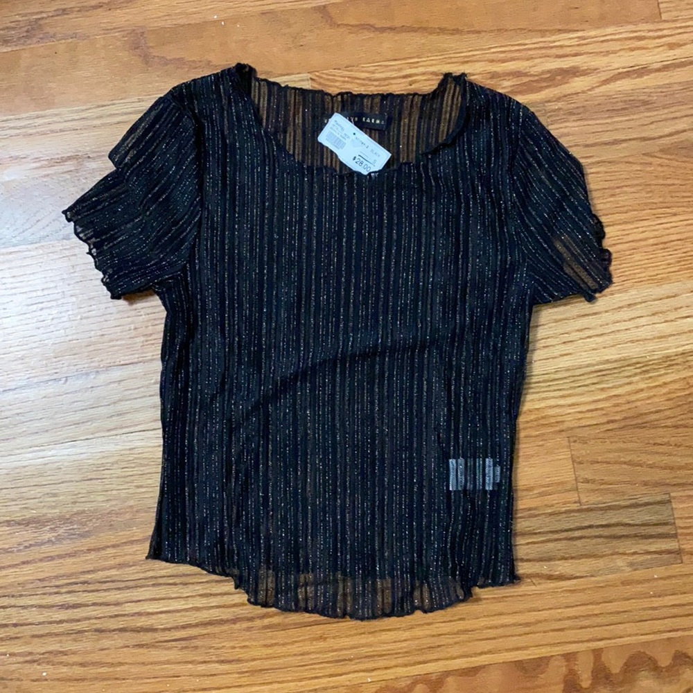 black mesh sparkly shirt